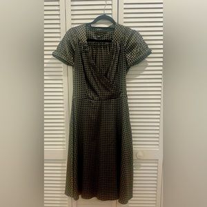 Zara Basic black/gold print dress. M.